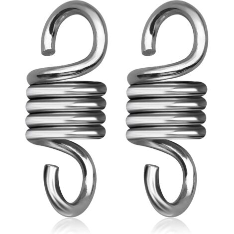 2-Piece Hammock Spring, Hardened Galvanized Steel Tension Spring for Hanging Hammock Chairs and Porch Swings