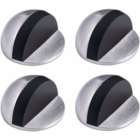 4 Pieces Door Stop, Stainless Steel Door Stop, Adhesive Door Stop, Floor Door Stop, Rubber Door Stop, Half Moon Door Block, for Home and Office (1/5)