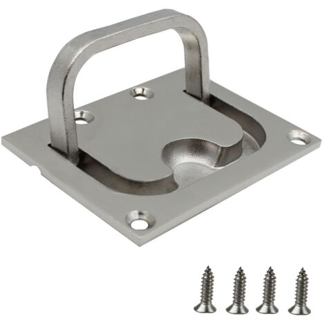 1PC 316 Stainless Steel Floor Buckle, Marine Deck Buckle, Hatch Handle, RV Handle (76x57mm) (1/4)