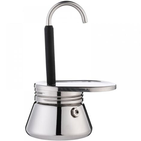 Stovetop Espresso Coffee Maker, Moka Coffee Maker with Single Spout Stainless Steel Italian Style Lightweight Portable Large Capacity Coffee Machine for Outdoor Camping (1/4)
