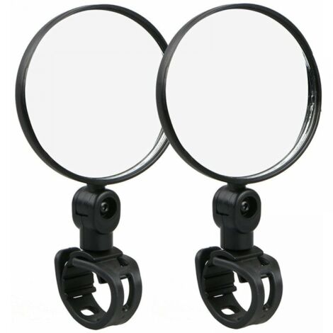 2PCS Motorcycle Bike Rearview Mirrors, Wide Angle Convex Reflectors, 360 Adjustable Silicone Quick Release Rearview Mirrors (1/4)