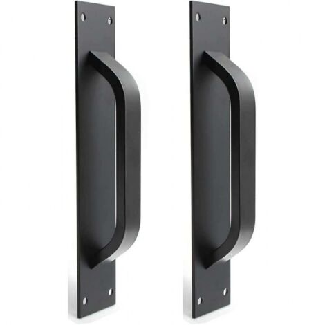 2pcs (black) Zinc Alloy Barn Door Handle - Sliding Door Handles For Fire Door, Cabinet Door Handles (1/5)