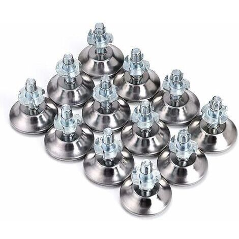 12pcs Furniture Leveling Feet, Adjustable Furniture Feet M10 x 24mm, Adjustment Screws for Furniture Legs, Chairs, Tables (1/4)