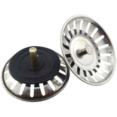 2PCS Universal 8cm Basket Strainer Kitchen Sink Strainer Stainless Steel Sink Plug (1/5)