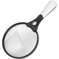Lighted Magnifying Glass, 5.5 Inch Large Magnifier 2x 4x 25x Zoom Magnifier with 3 LED Lighted Magnifiers for Elderly Reading, Stamps, Maps
