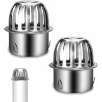 Set of 2 stainless steel gutter guards for gutters, downspouts, leaf protection, leaf screen, leaf filter for roof pipes Ø 67 mm