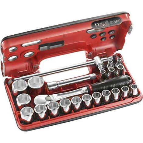 Kit di chiavi a bussola metrico 1/2 (12.5 mm) 22 parti Facom SL.DBOX4 (1/4)
