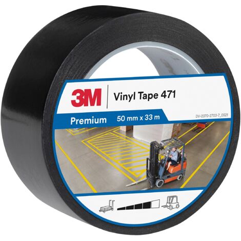 3M Nastro in vinile 471 nero, 50 mm x 33 m.spessore: 0,13 mm (1/5)