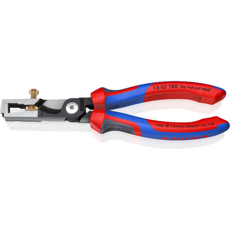 KNIPEX 13 62 180 StriX® Pinze spelacavi con cesoia per cavi con manici multicomponente atramentata nera 180 mm (1/8)