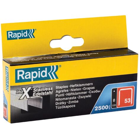 Graffe a filo fine Rapid 53/8 mm acciaio inox (5000 pz) RAPID 23808000 (1/4)