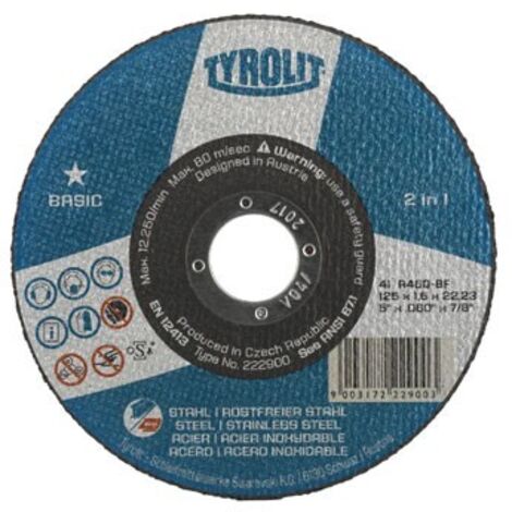 Disco de corte 2en1 41C 125x1,0x22,23 A60Q-BFB TYROLIT 34332871 (1/6)