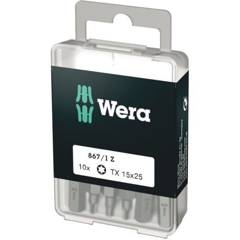 Punta TORX 867/1 Z TORX 15 x 25 mm DIY-Box 10 piezas - Wera (1/2)