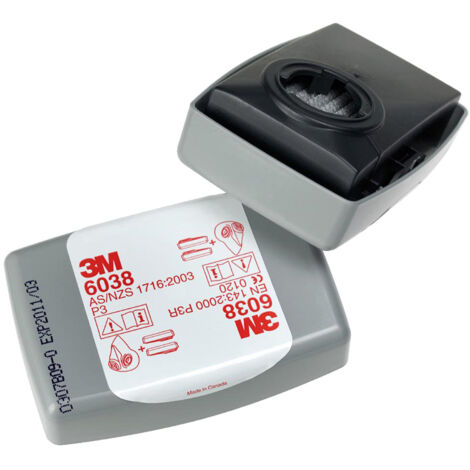 Par de filtros de partículas 3M 6038 P3 con carbón activado