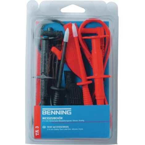 BENNING  Juego  de  cables  de  prueba  TA  3  044126  de  8  piezas  -  puntas  de  prueba  Ø  4  mm  -  44126 (1/3)