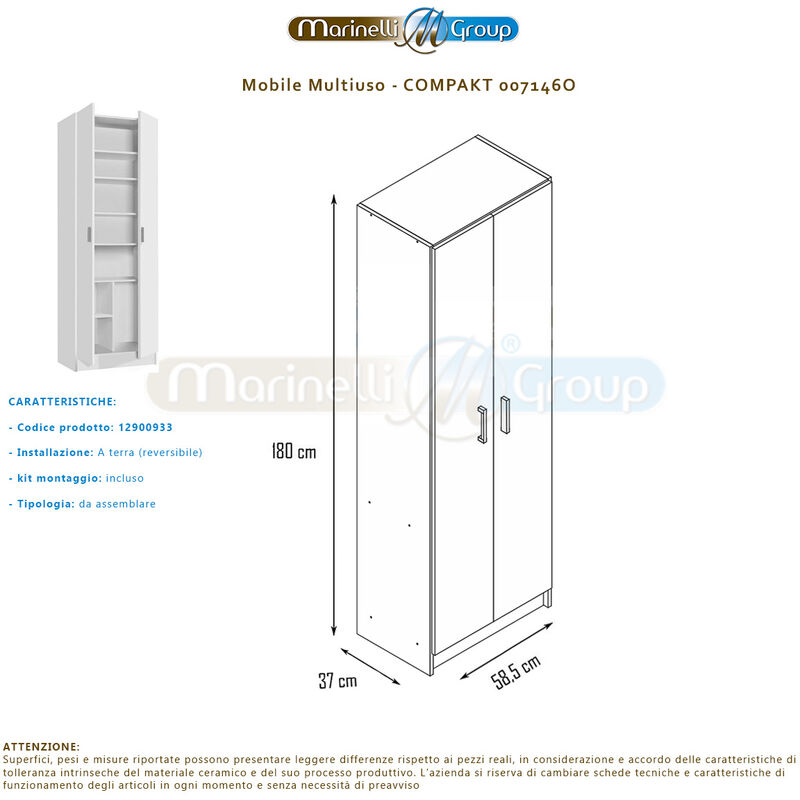 Armadio scarpiera multiuso armadietto mobile bagno casa garage 2