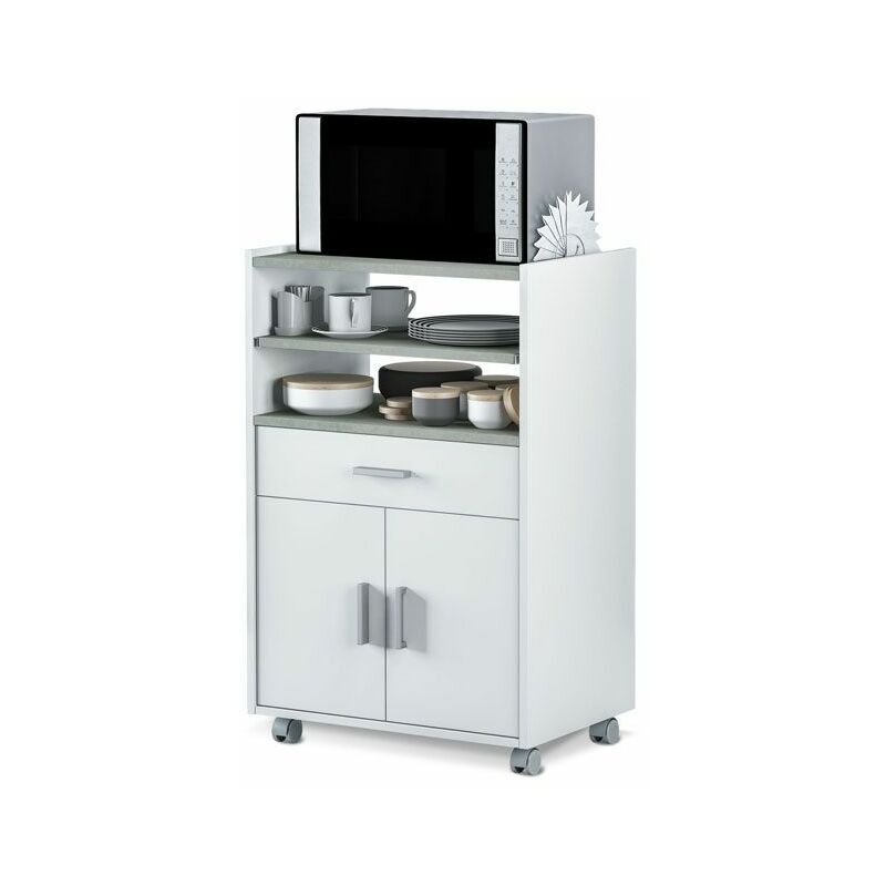 CARRELLO DA CUCINA Multiuso per Microonde Con Struttura in Metallo, Bianco  EUR 79,99 - PicClick IT