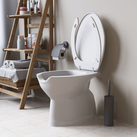Vaso WC Disabili e Anziani in ceramica scarico pavimento con coprivaso