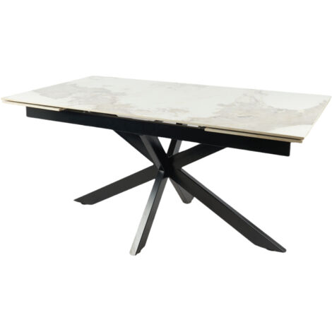 Tavolo allungabile in ceramica CALACATTA BROWN da 160 cm a 240 cm top da 12 mm gambe in acciaio Starstone