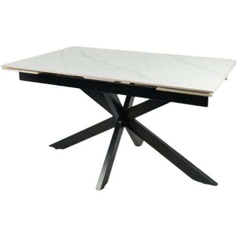 Tavolo allungabile in ceramica CALACATTA GREY da 160 cm a 240 cm top da 12 mm gambe in acciaio Starstone