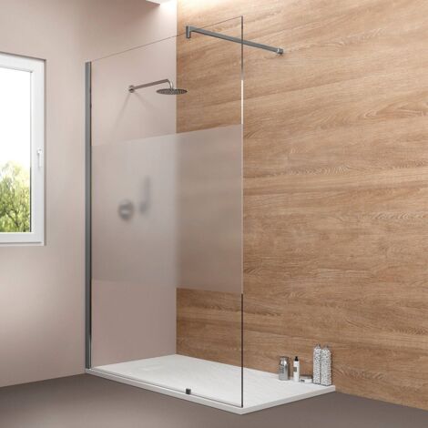 Parete Doccia WALK IN 90 cm cristallo SERIGRAFATO 8mm H 200 cm anticalcare reversibile