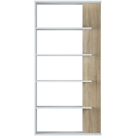 MarinelliGroup Libreria scaffale multiuso cemento/bianco con ripiani 90 X  25 X 180 cm salone studio camera - 0L2252A