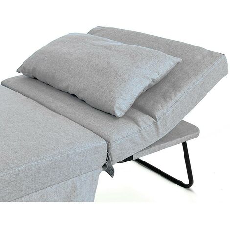 Pouf Letto Singolo Pieghevole Beny 75x75x43 Cm - Salvaspazio Con Materasso - Bianco - Foto 4