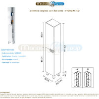 Colonna arredo bagno 30 X 26 X 170 cm BIANCO a terra con mensole e 2 ante  Fiordaliso 305260BO