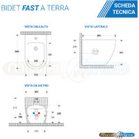 Vaso WC SOSPESO filomuro RIMLESS in ceramica con sedile coprivaso softclose  - Fast