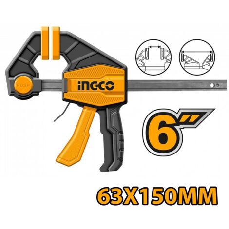 Morsetto Sgancio Rapido Professionale a Scatto 63x150mm INGCO da Falegname Legno