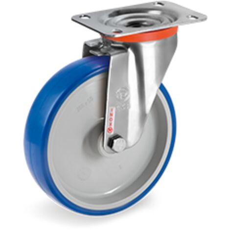RUOTA GIREVOLE POLIUR. S.INOX 120 DAN 100X30 MM