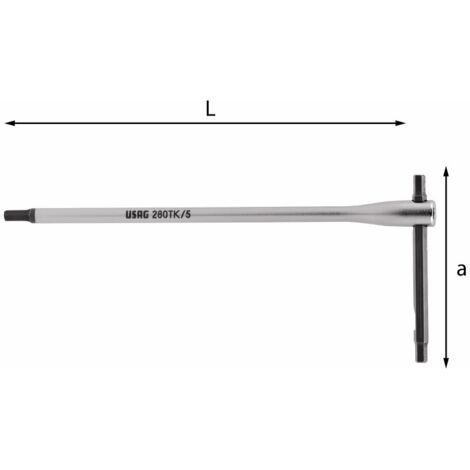 CHIAVE A T CON TRAVERSINO SCORREVOLE 280 TK 6 MM