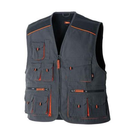 Gilet da lavoro canvas 48310 - 260 Gr. - 85% poliestere - 35% cotone - con inserti antiabrasione - Taglia: XS