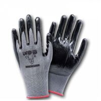 GUANTO DA LAVORO IN NITRILE POLSINO ELASTICIZZATO TG.9 NERO/GRIGIO