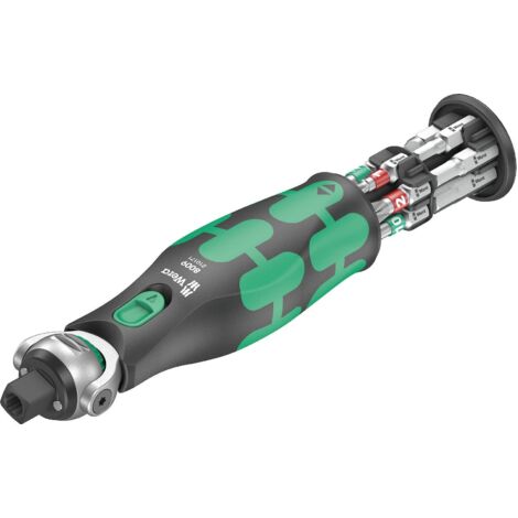 Wera 05004282001 set 8009 Zyklop Pocket Set Imperial 1, set cricchetto, 13 pezzi, nero-verde