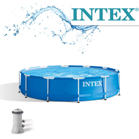 Intex Metal Frame Aufstellbecken blau 3,66 x 0,76 m