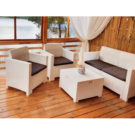 Conjunto de Exterior - Salón al Aire Libre Blanco