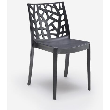 Silla apilable moderna para restaurante o bar al aire libre Matrix BICA - Negro (1/4)
