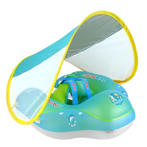 YMYNY Baby Pool Float, Baby Swim Ring with Sunshade, Kids Swim Ring, Inflatable Swim Ring for Kids, Baby Pool Float for 3-12 Months 10-20 lbs