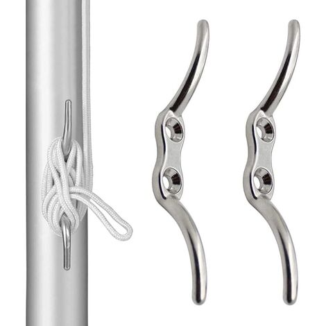 Taquet Bateau, Taquet D'amarrage, Crochet à Taquet, Taquet Amarrage, Accessoires D'amarrage de Bateau de Crochet de Taquet de Corde de Mât de Drapeau pour Bateaux Yachts, Mât de Drapeau, 2 Pack (1/5)