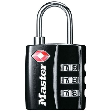 TSA Zahlenschloss 30mm schwarz Stahlbügel 19mm D 3mm (1/4)