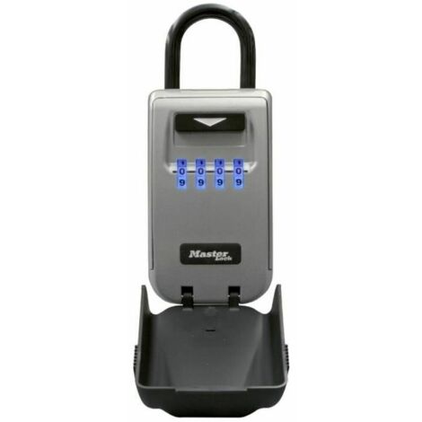 MASTER LOCK Schlüsseltresor mit beleuchteten Zahlencode [Medium] [Wetterfest] [Bügel] 5424EURD – Schlüsselsafe (1/5)