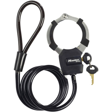 MASTER LOCK Kabelschloss mit Schlüssel [Kabel 1m] 8275EURDPROBLK – Ideal für Scooter Roller, Fahrrad, Kinderwagen, Sportausrüstung (1/8)
