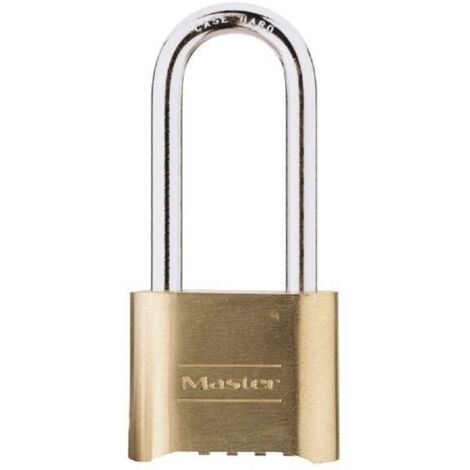 Master Lock 175EURDLH Zertifiziertes Zahlenschloss mit massivem Gehäuse und Langem Bügel, Gold, 10,7 x 5,1 x 2,4 cm (1/5)