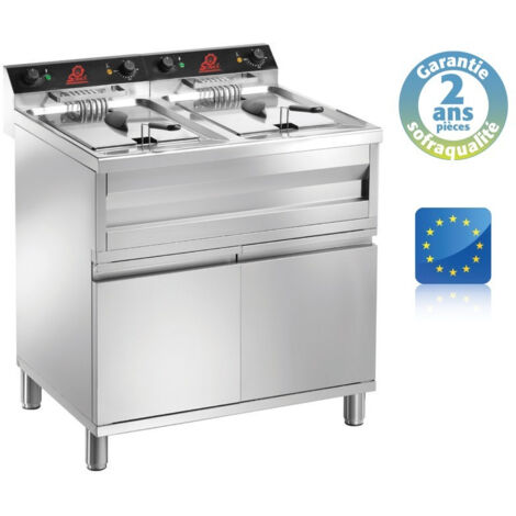 Friteuse électrique sur coffre - Super puissante - 2 x 9 Litres - 400 V - Sofraca (1/5)