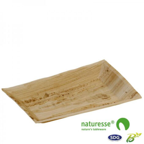 Assiette jetable 25x17 en feuille de palmier - 100 pièces - Ecobioshopping (1/3)