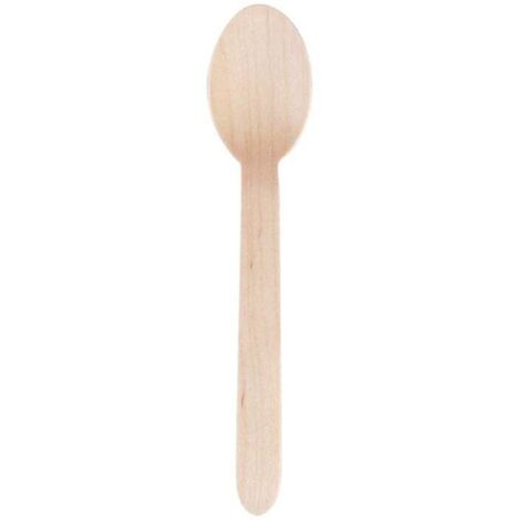 Cuillères à dessert en bois biodégradables lot de 100 - FIESTA COMPOSTABLE (1/5)