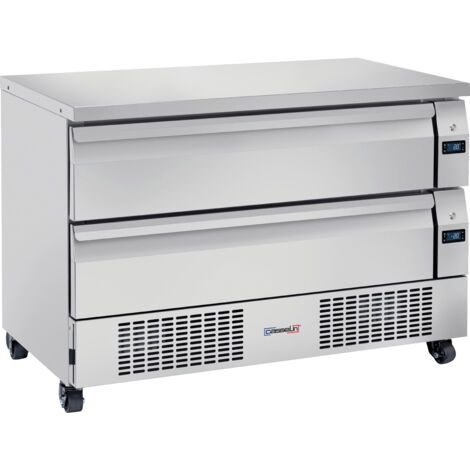 Soubassement réfrigéré 2 tiroirs mixte positif-négatif 6 x GN 1/1 - L 1 230 x P 700 x H 870 mm - 689 W / 230 V - Casselin (1/2)