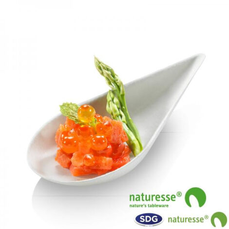Mini Assiette Goutte Pulpe de Cellulose Finger Food 10x5 cm - SDG - Lot de 2400 (1/3)