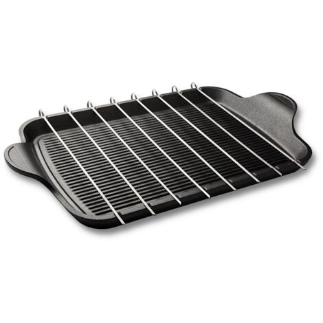 Plaque grill antiadhésif avec poignée - 47 x 26 cm - Risoli (1/5)