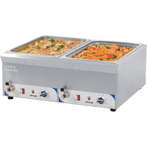 Bain-marie - Double bain-marie avec robinet de vidange GN 1/1 - 150 mm - L 682 x P 585 x H 270 mm - 2 900 W / 230 V - Casselin (1/2)